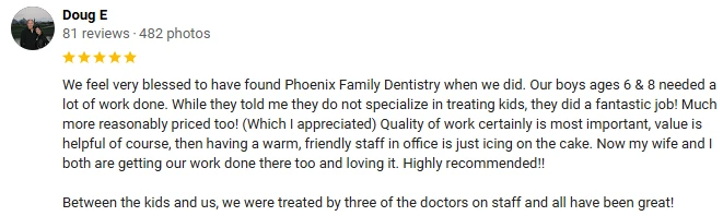 Dentist Phoenix AZ Testimonial Doug E